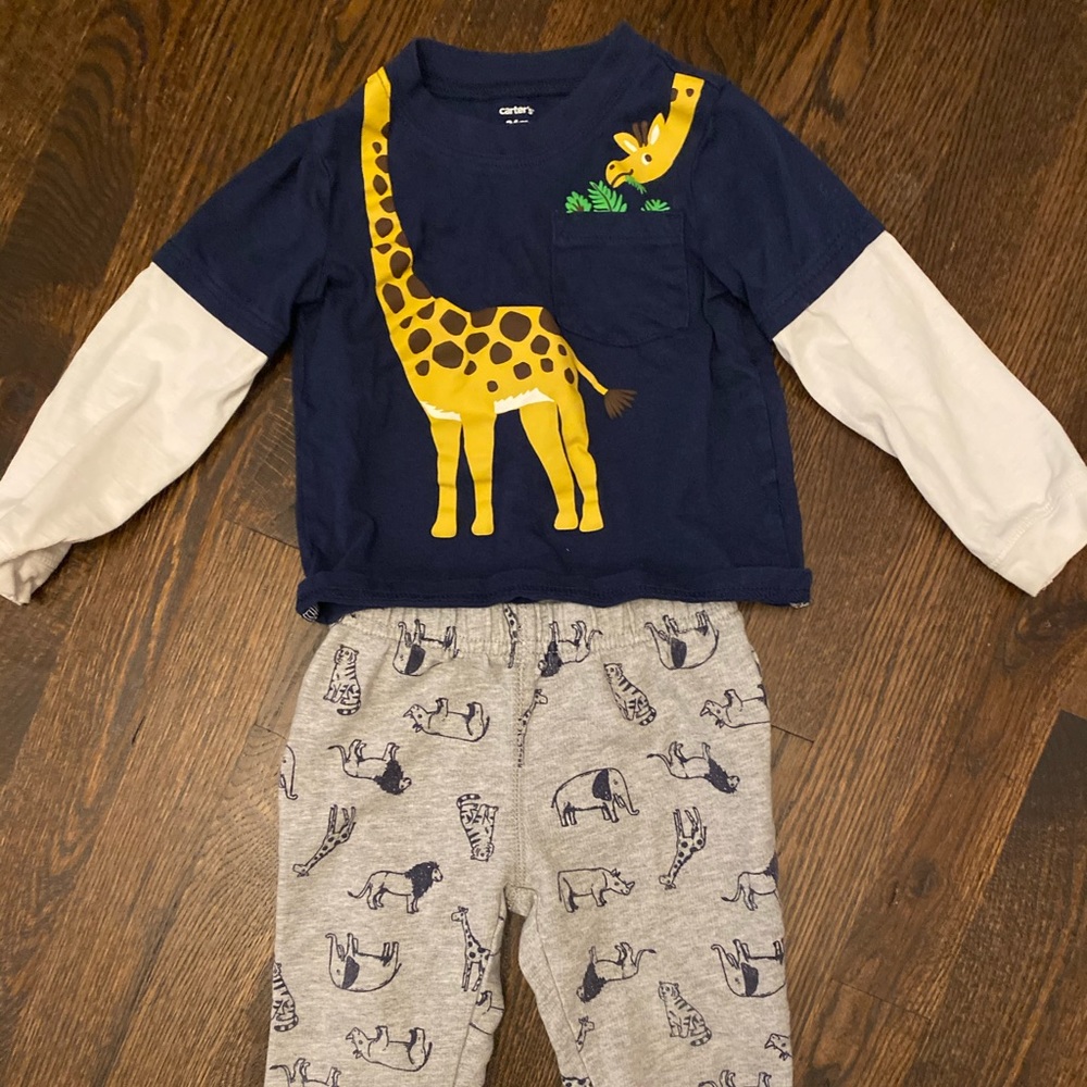 Carters animal shirt and pants set